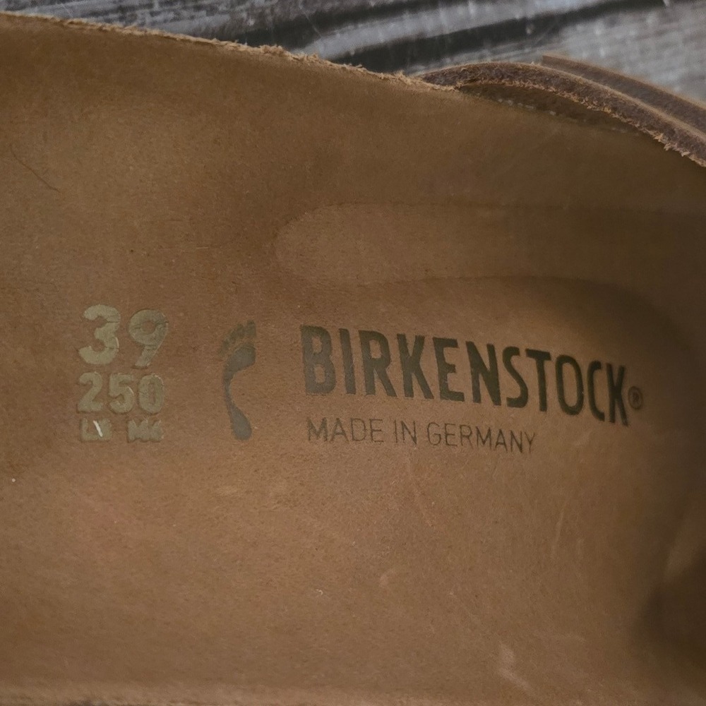 Sz 39/ 8 Womens Birkenstock Madrid Big Buckle Cognac Oiled Leather Sandals NWOB - Picture 6 of 7